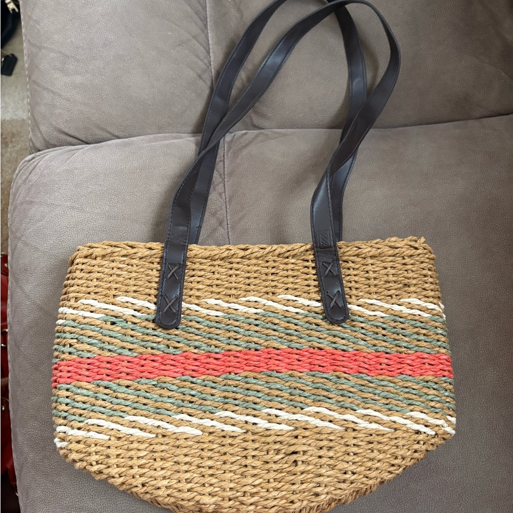 Adam Levine Stylish Tan Woven Tote Bag